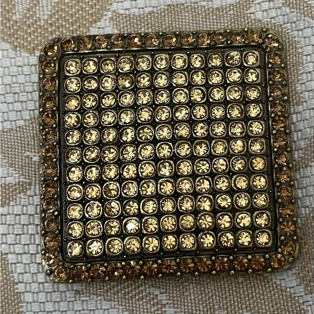 Vintage Amber Gold and Rust Brooch